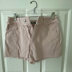 Topshop MOM lilac frayed shorts